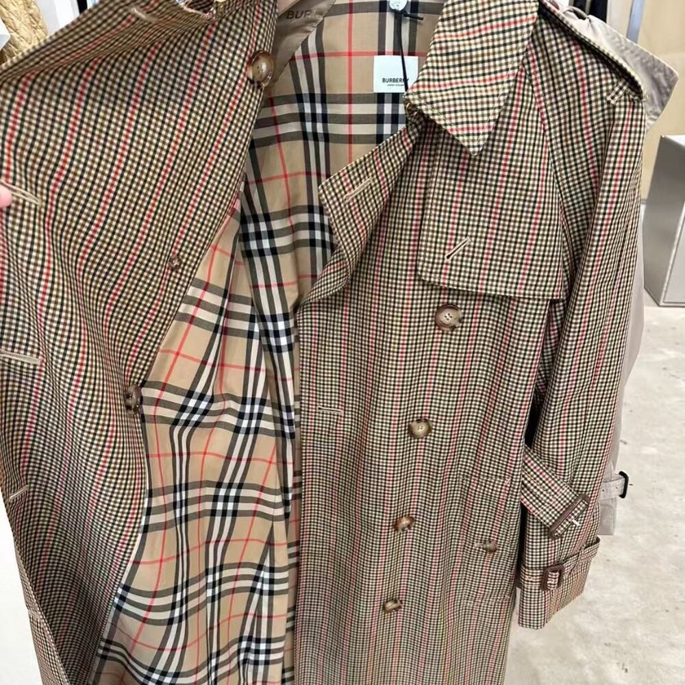 NWT Burberry Bridstow Women's check pattern Trench Coat - Picture 7 of 8